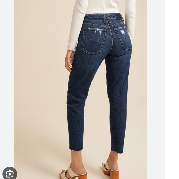 Goldie Blues Cheeky Taper Ankle High Rise Dark Blue Denim Jeans Womens 14 - Picture 2 of 11